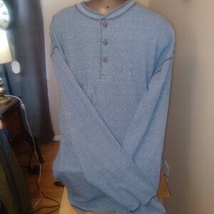 Work N' Sport Men's Blue Long Sleeve Thermal Shirt Size XL